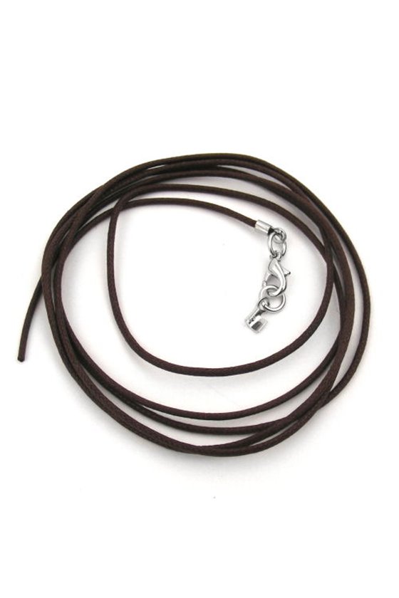NECKLACE 1 MM BROWN CORD WITH CLASP