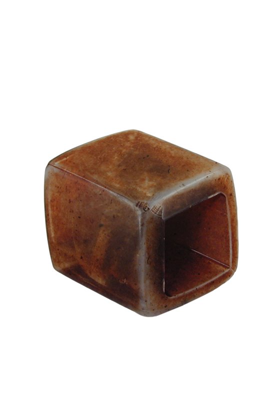 SCARF BEAD SLANTED BROWN ORANGE MARBLED