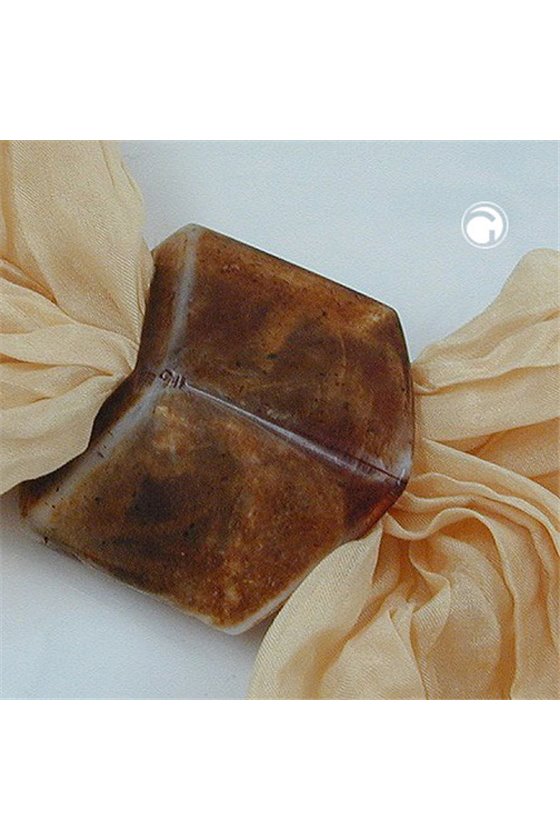 SCARF BEAD SLANTED BROWN ORANGE MARBLED