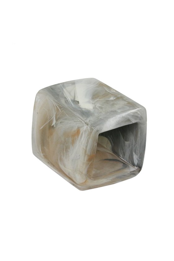 SCARF BEAD SLANTED GREY BEIGE MARBLED