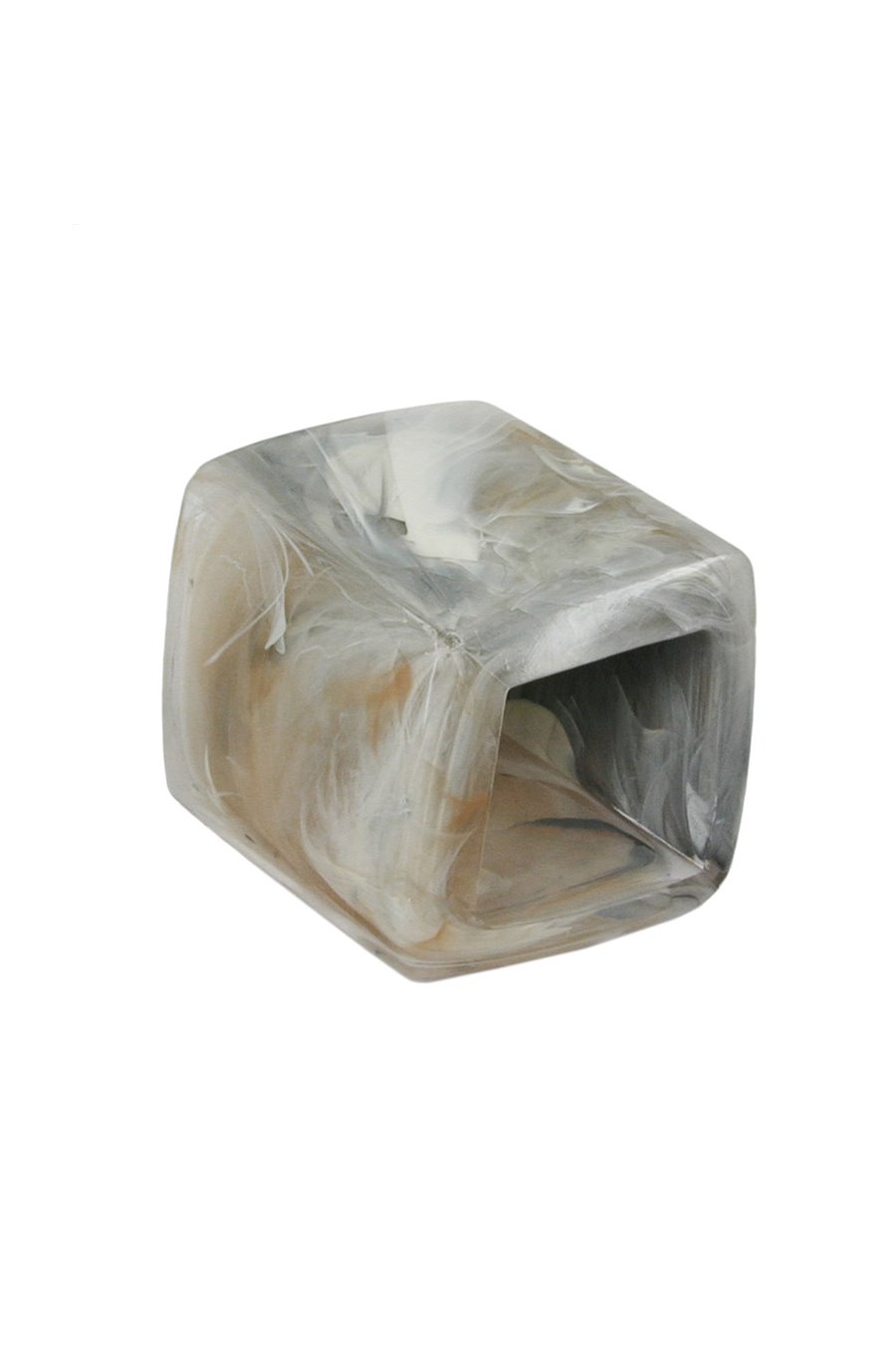 SCARF BEAD SLANTED GREY BEIGE MARBLED