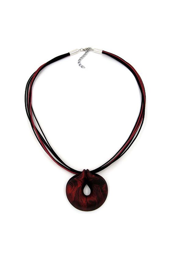 NECKLACE AMULET AUBERGINE-METALLIC 55CM