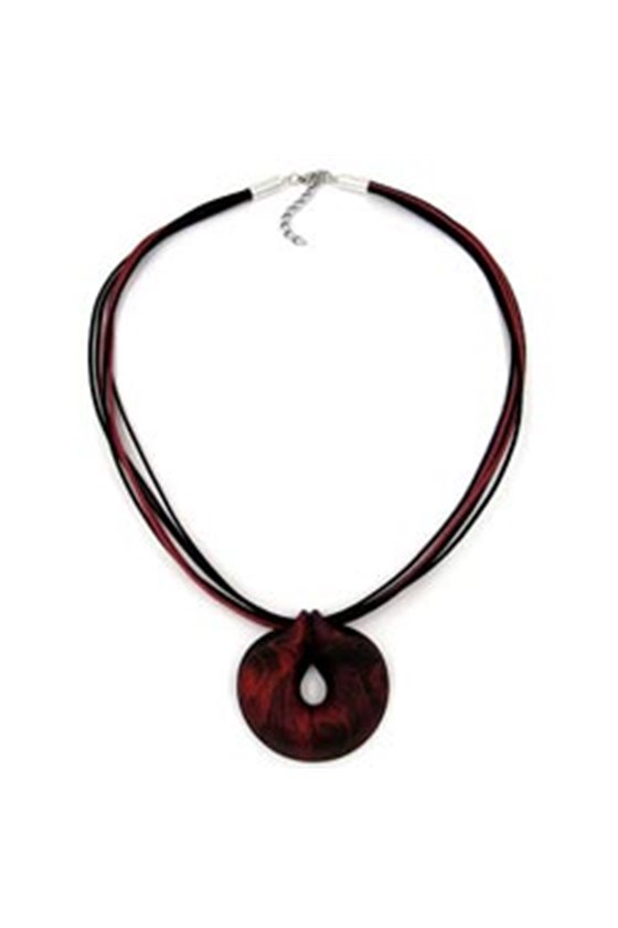 NECKLACE AMULET AUBERGINE-METALLIC 55CM