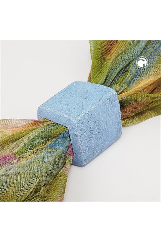 SCARF BEAD SLANTED DENIM BLUE MARBLED