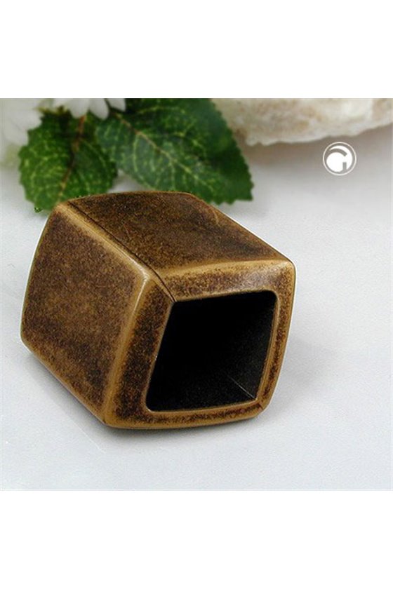 SCARF BEAD SLANTED ANTIQUE BRASS LOOK