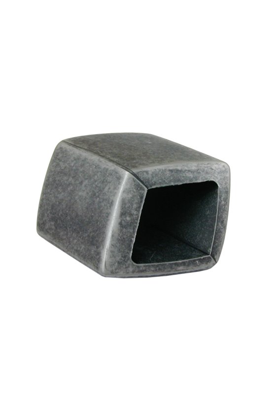 SCARF BEAD SLANTED ANTIQUE SILVER LOOK