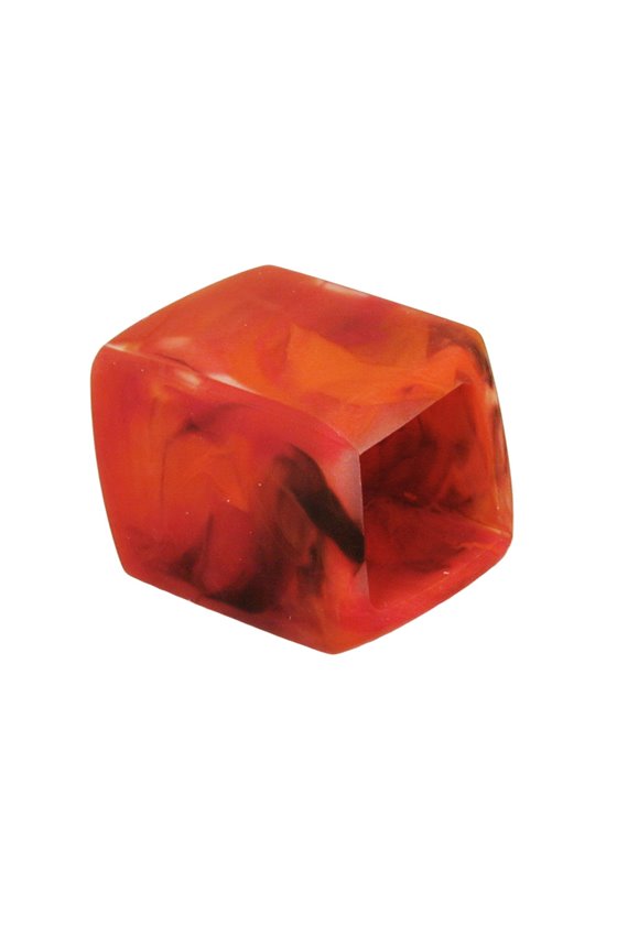 SCARF BEAD SLANTED RED MARBLED