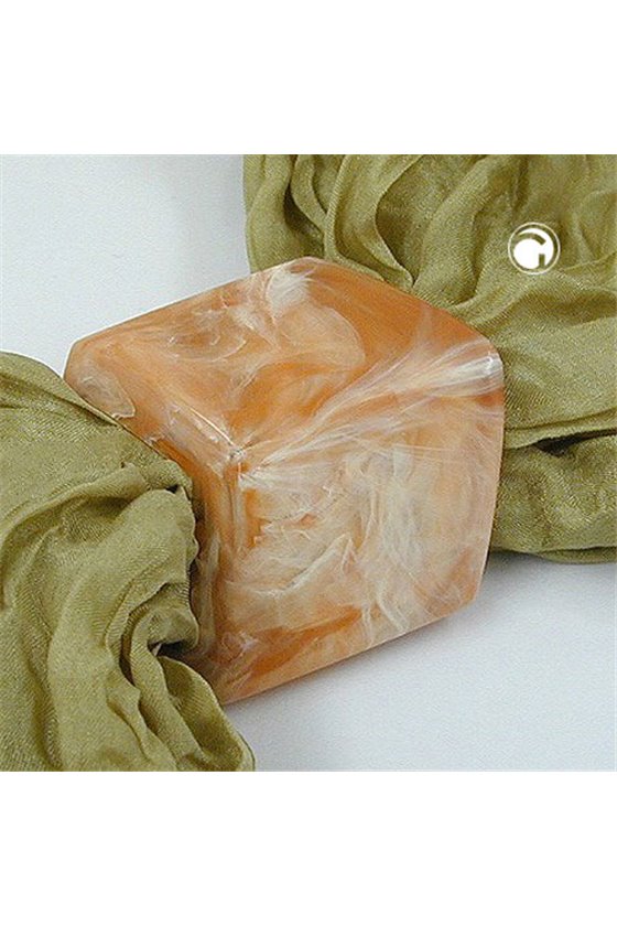 SCARF BEAD SLANTED BEIGE MARBLED