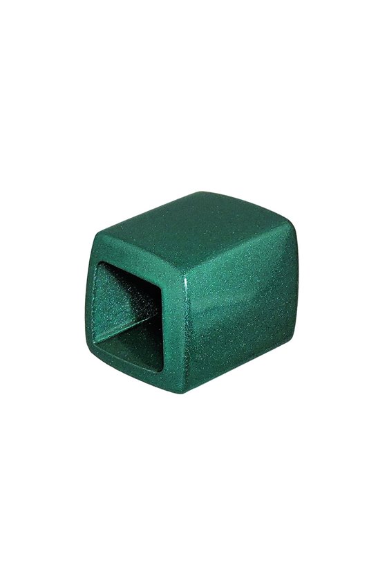 SCARF BEAD SLANTED DARK GREEN METALLIC SHIMMER