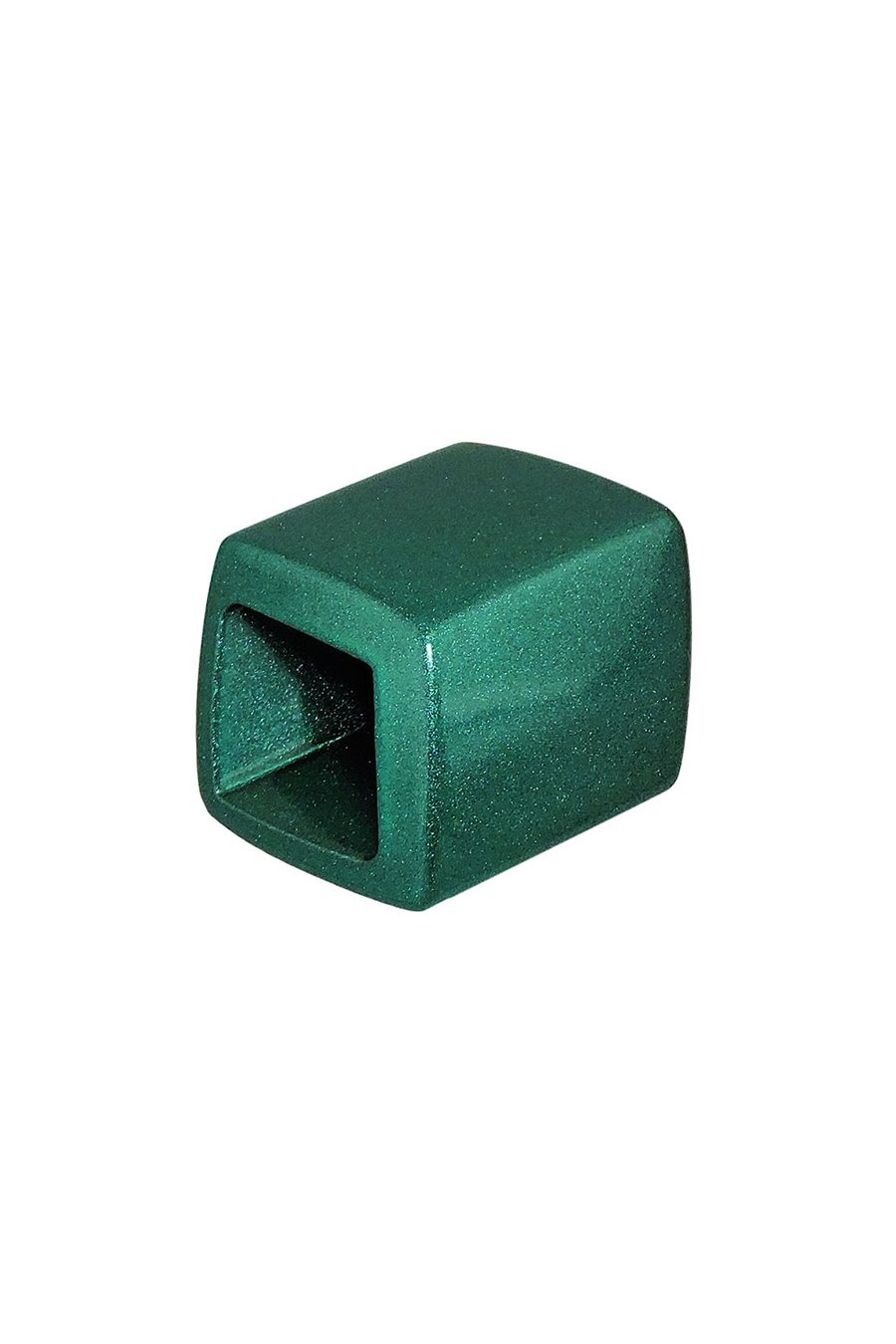 SCARF BEAD SLANTED DARK GREEN METALLIC SHIMMER