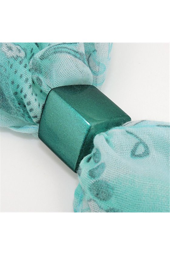 SCARF BEAD SLANTED DARK GREEN METALLIC SHIMMER