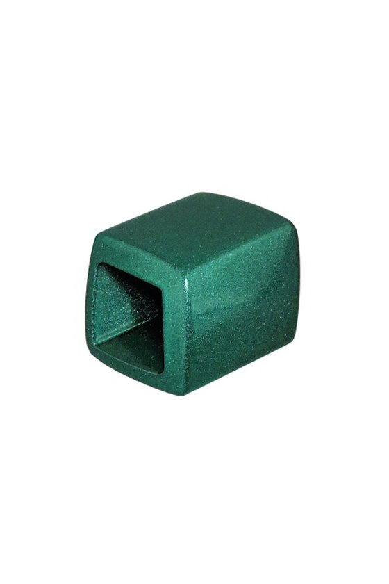 SCARF BEAD SLANTED DARK GREEN METALLIC SHIMMER