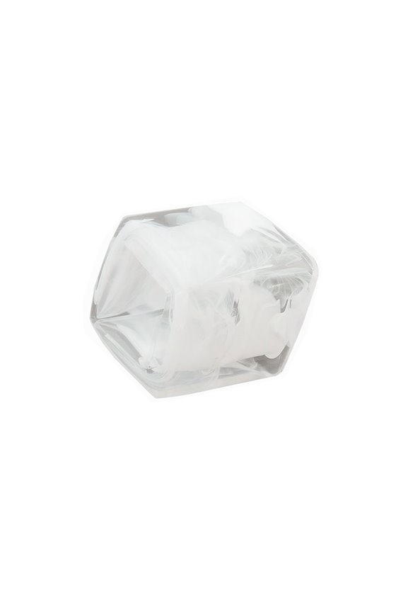SCARF BEAD CUBIC SHAPED WHITE-CRYSTAL