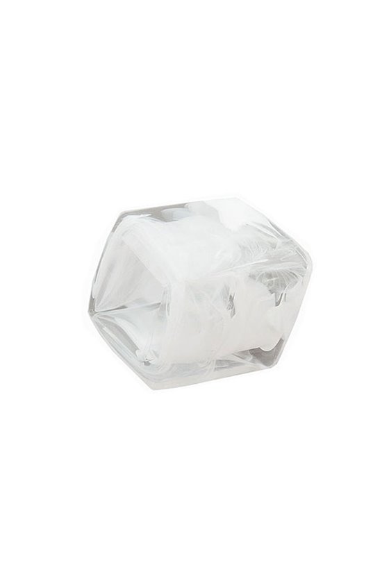 SCARF BEAD CUBIC SHAPED WHITE-CRYSTAL