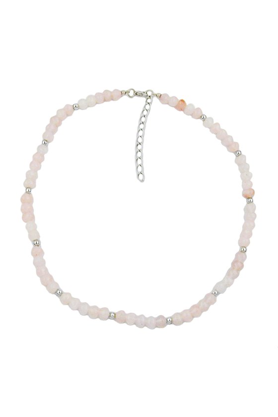 NECKLACE BEADS PINK 42CM