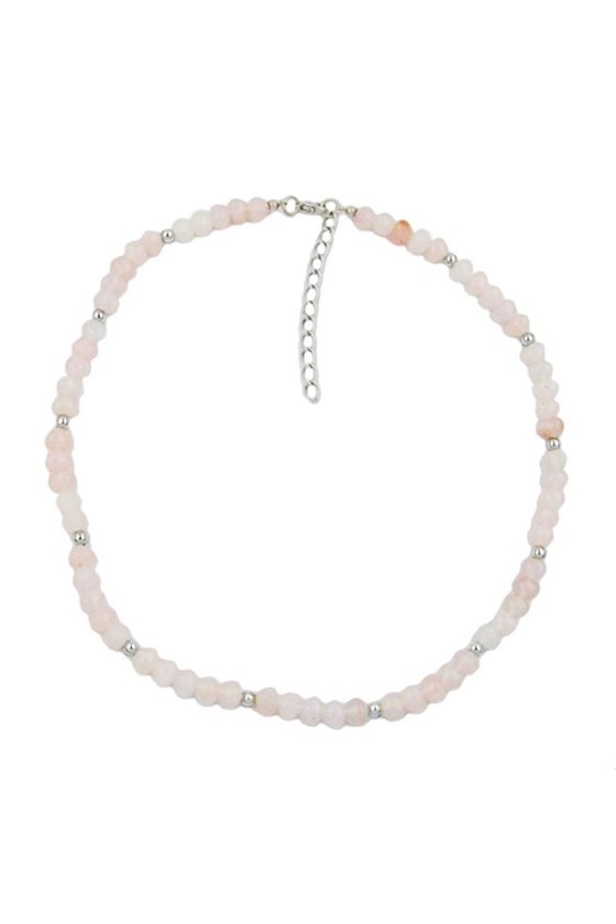 NECKLACE BEADS PINK 42CM