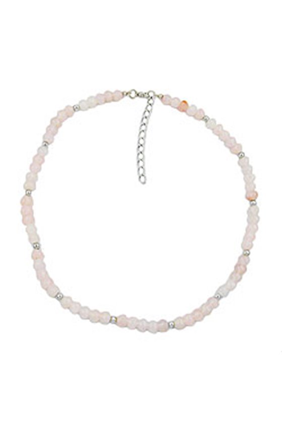 NECKLACE BEADS PINK 42CM