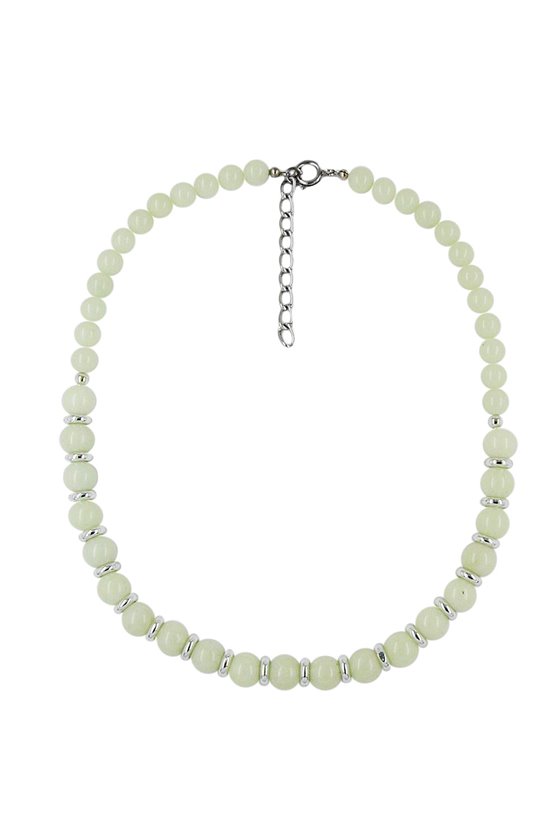 NECKLACE BEADS MINT-COLOURED 50CM