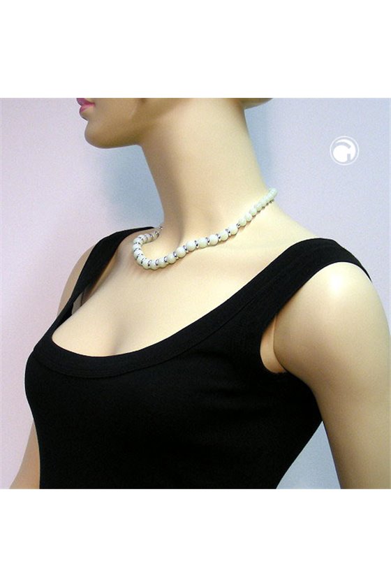 NECKLACE BEADS MINT-COLOURED 50CM