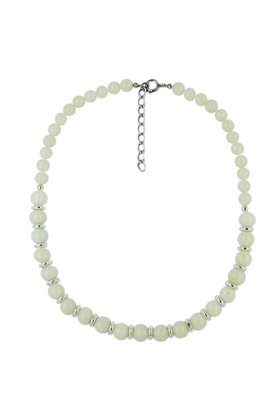 NECKLACE BEADS MINT-COLOURED 50CM