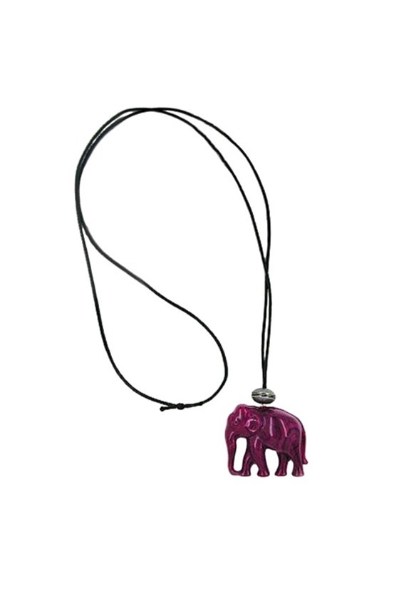 NECKLACE ELEPHANT PURPLE MARBLED