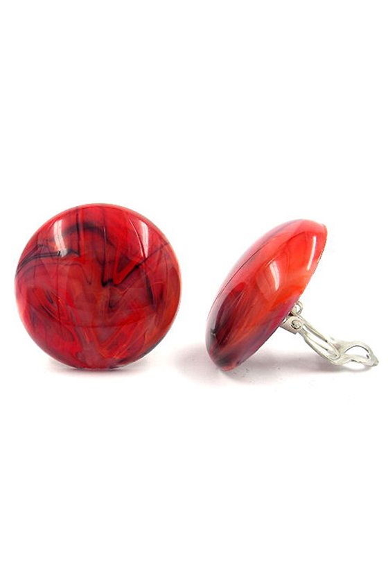 CLIP-ON EARRING RED BLACK