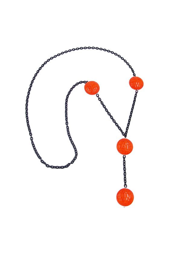 NECKLACE EYE-CATCHING BEADS RED 90CM