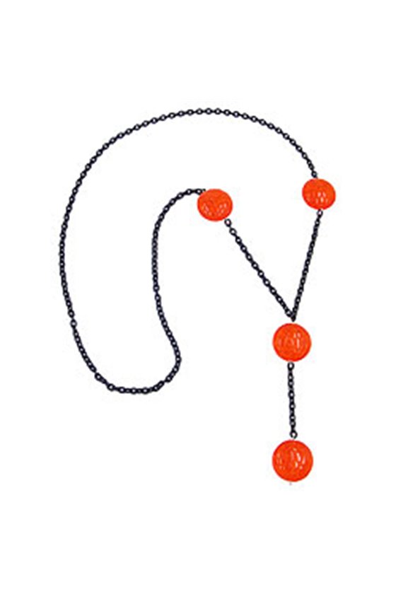 NECKLACE EYE-CATCHING BEADS RED 90CM