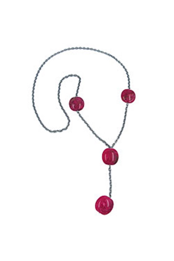 NECKLACE NUGGET-BEADS PINK 100CM