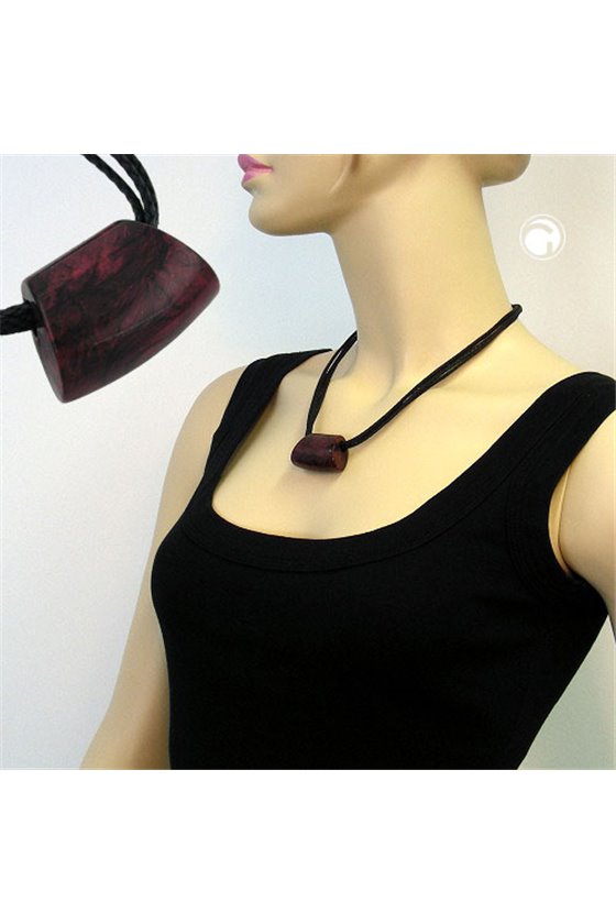 NECKLACE PURPLE/BLACK MARBLED