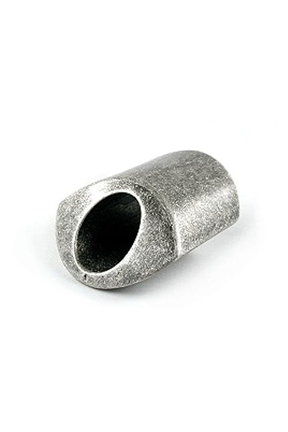 SCARF BEAD SLOPED OVAL SILVER ANTIQUE