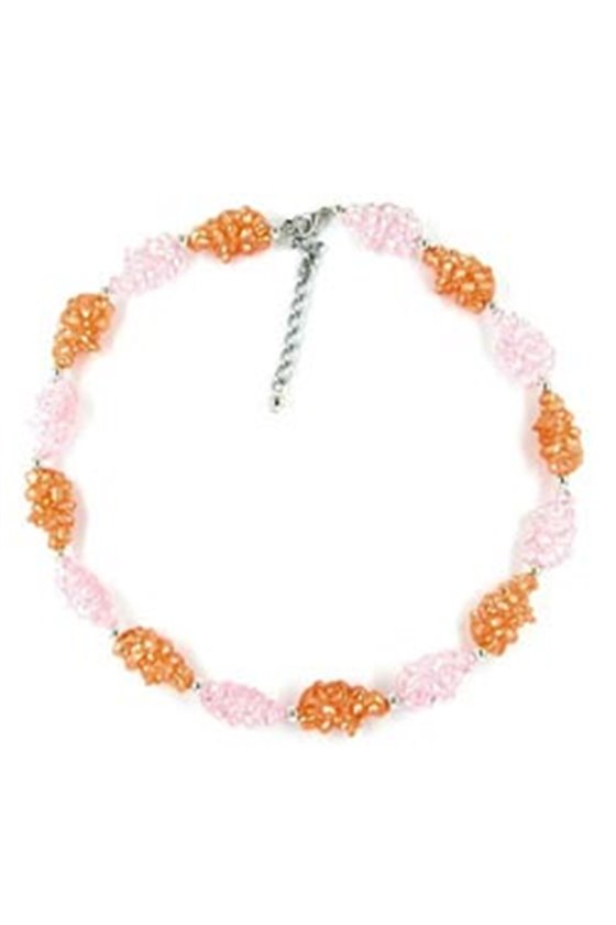 NECKLACE APRICOT/ROSé COLOUR BEADS