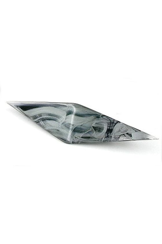 BROOCH SILVER BLACK MARBLED