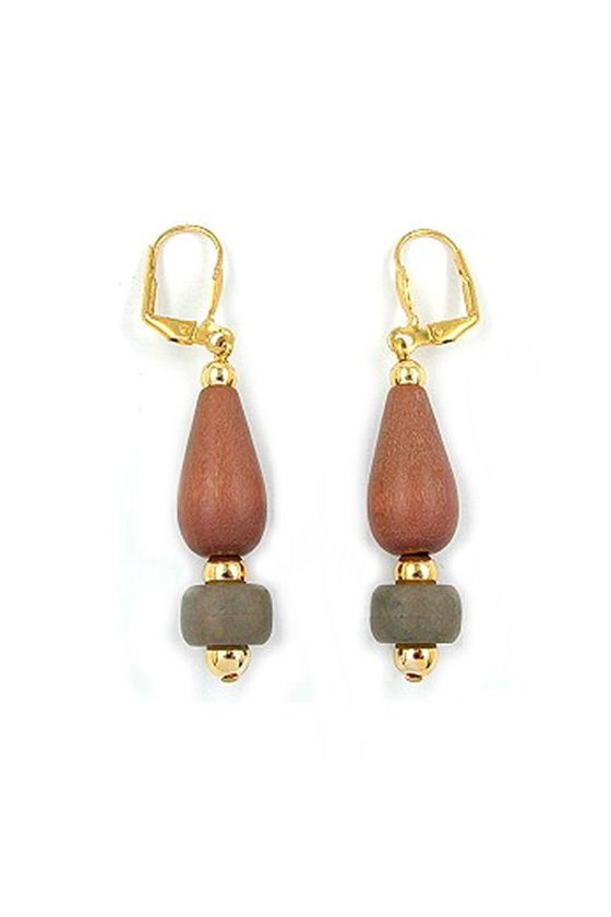 LEVERBACK EARRINGS BROWN-MATTE GREY