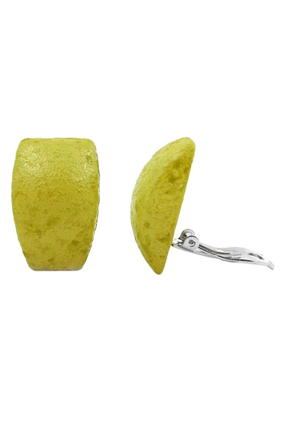 CLIP-ON EARRING TRAPEZIUM LIGHT GREEN