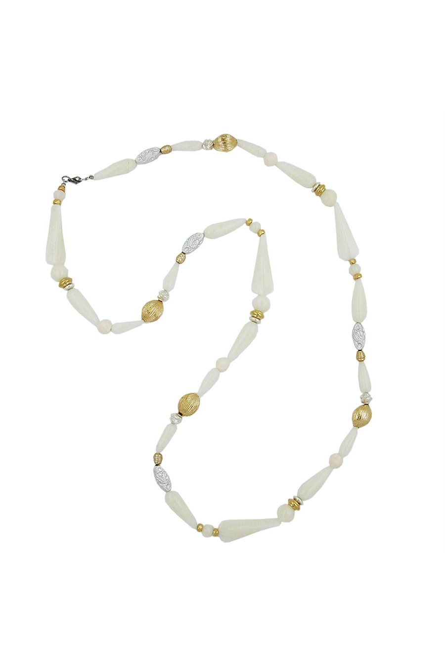 NECKLACE BEADS CREAM 96CM