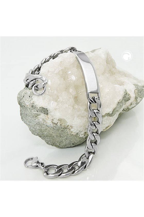 ID BRACELET CURB CHAIN STAINLESS STEEL