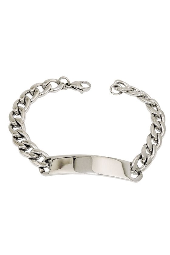 ID BRACELET CURB CHAIN STAINLESS STEEL
