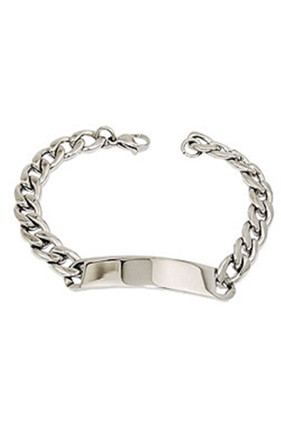 ID BRACELET CURB CHAIN STAINLESS STEEL