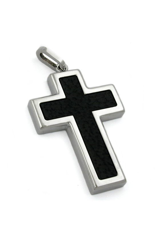 PENDANT CROSS BLACK STAINLESS STEEL