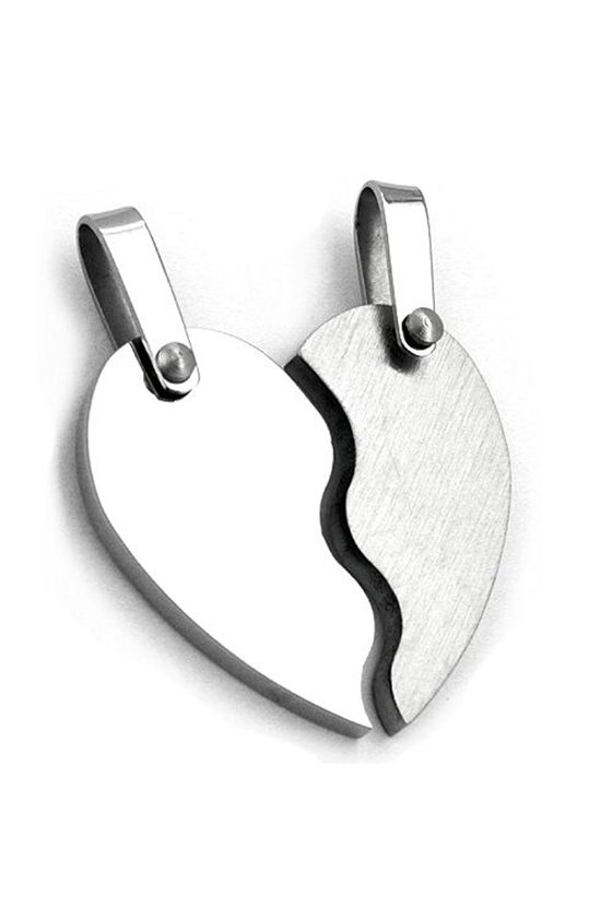 PENDANT SPLITTED FRIENDSHIP HEART STAINLESS STEEL