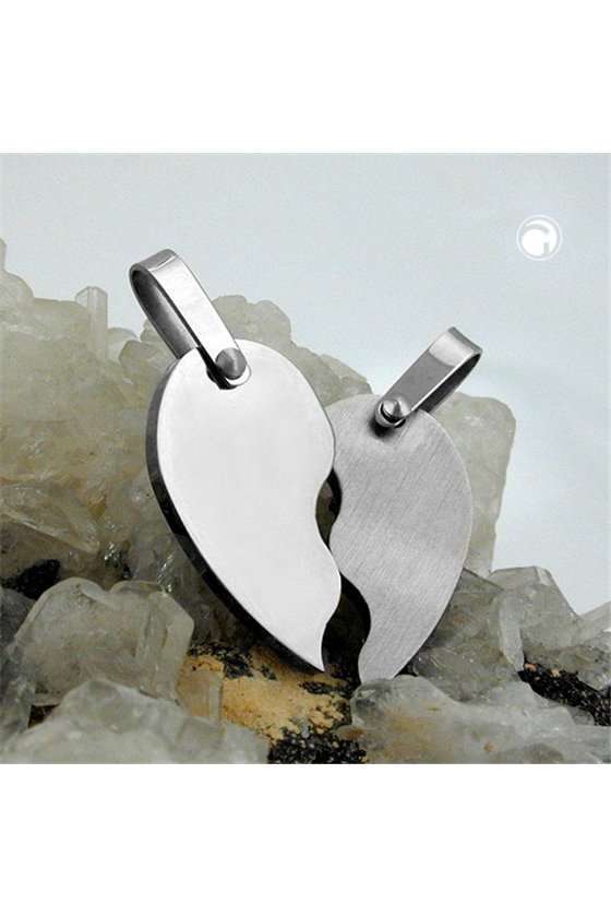PENDANT SPLITTED FRIENDSHIP HEART STAINLESS STEEL