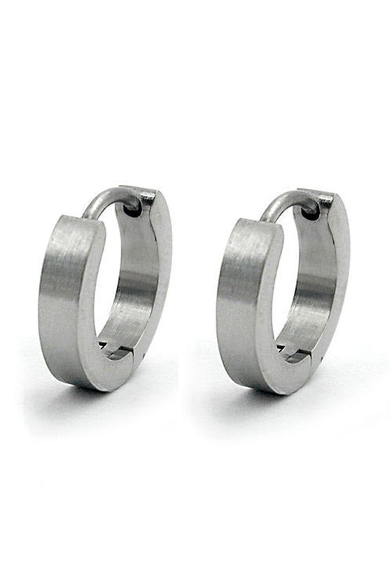 HOOP EARRINGS STAINLESS STEEL 14X3MM
