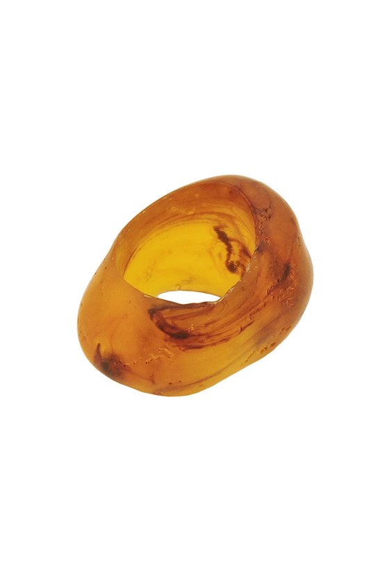 SCARF BEAD AMBER COLOURED 33MM