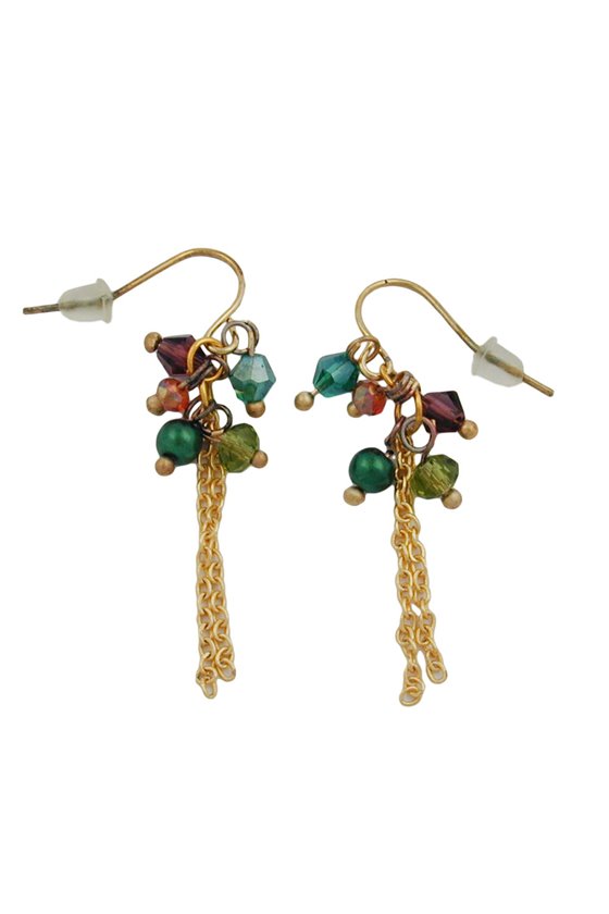 HOOK EARRINGS BEADS MULTI COLOUR