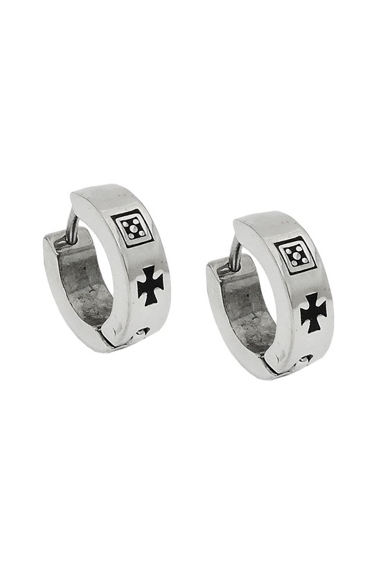 EARRING HOOPS CROSS STAINLESS STEEL