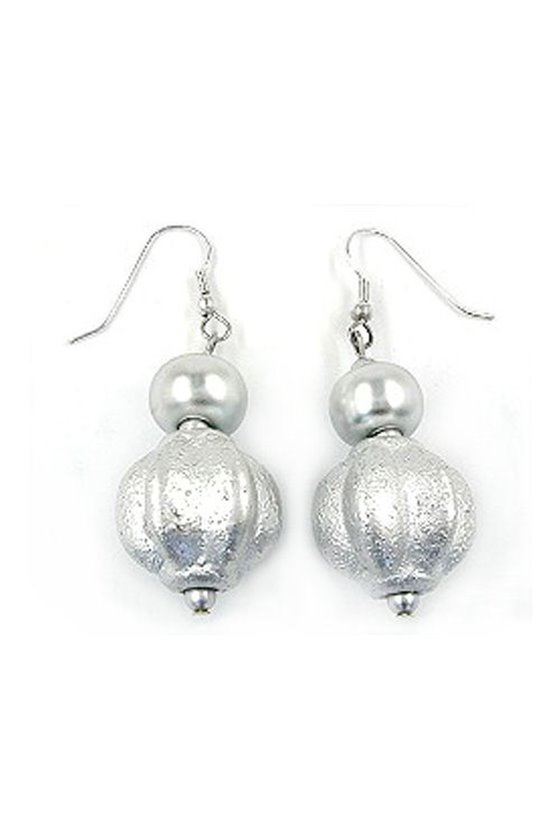 HOOK EARRINGS SILVER COLOURED MATTE