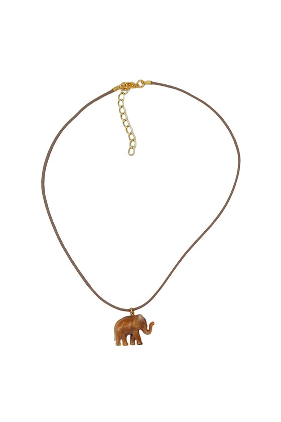 NECKLACE ELEPHANT BROWN