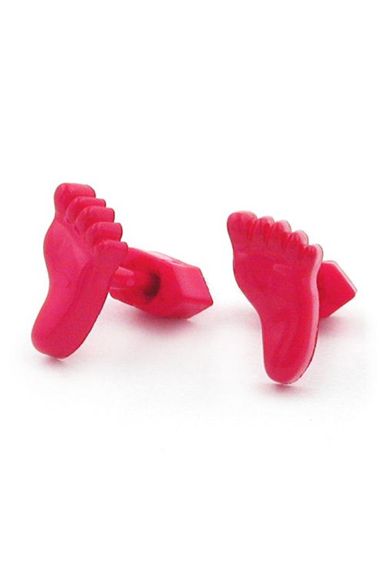 STUD EARRINGS SMALL FEET PINK