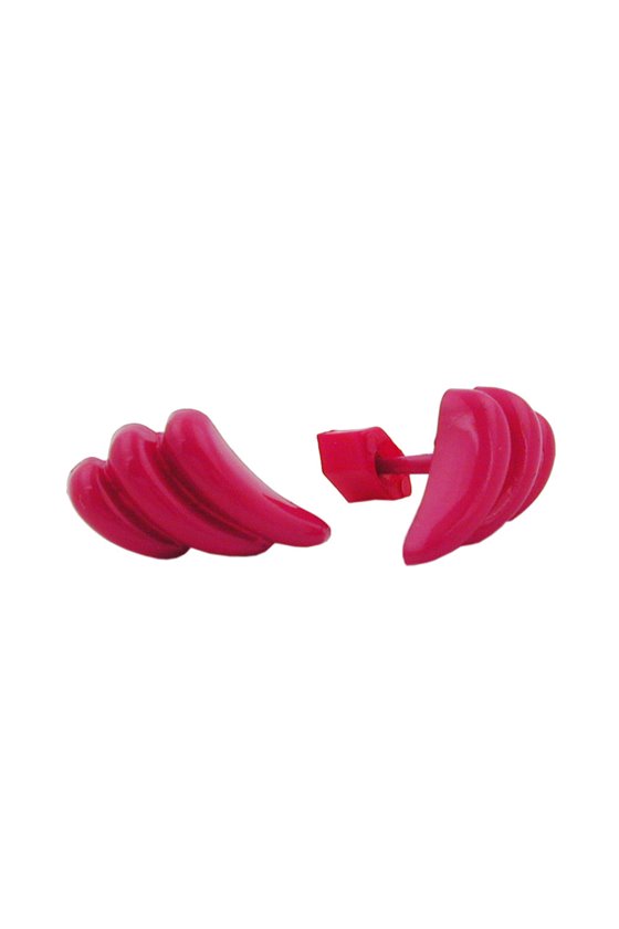 STUD EARRINGS PINK STRIPED